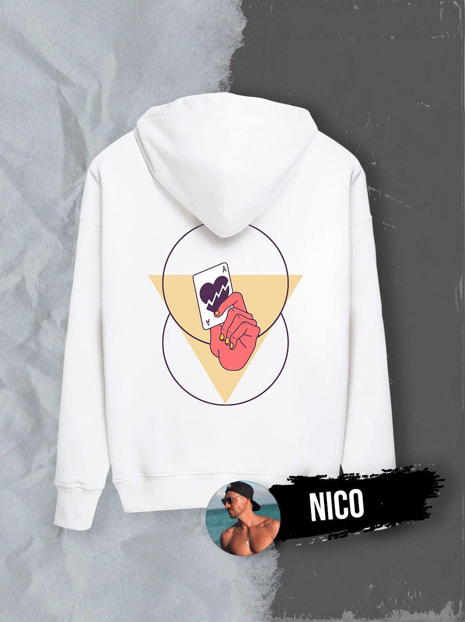 THE LAST CARD HOODIE WHITE INSPIRED BY NICO