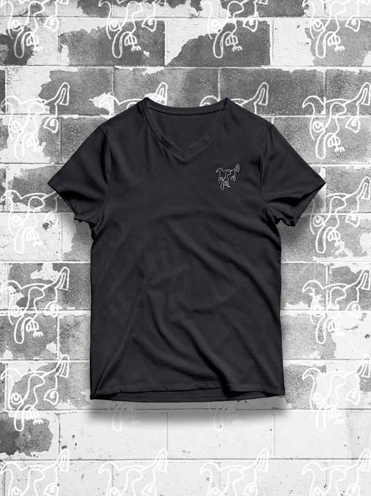 PLAYERA NEGRA LOGO BORDADO CABALLERO